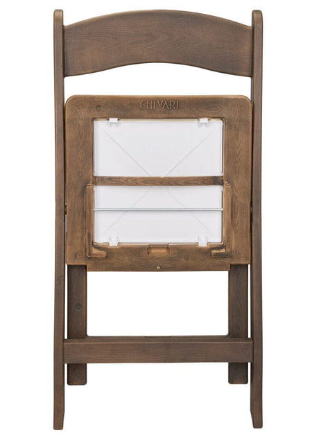 4 Pack Fruitwood Resin Folding Chair with Ivory Padded Seat for Patio and Event Seating, Image 11