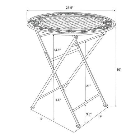 28" Antique White Bistro Table – Round Patio & Balcony Table, Image 7