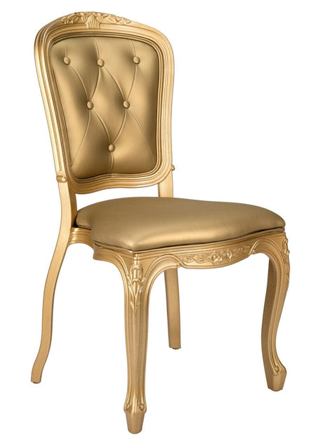Gold Vinyl Seat and Tufted Back