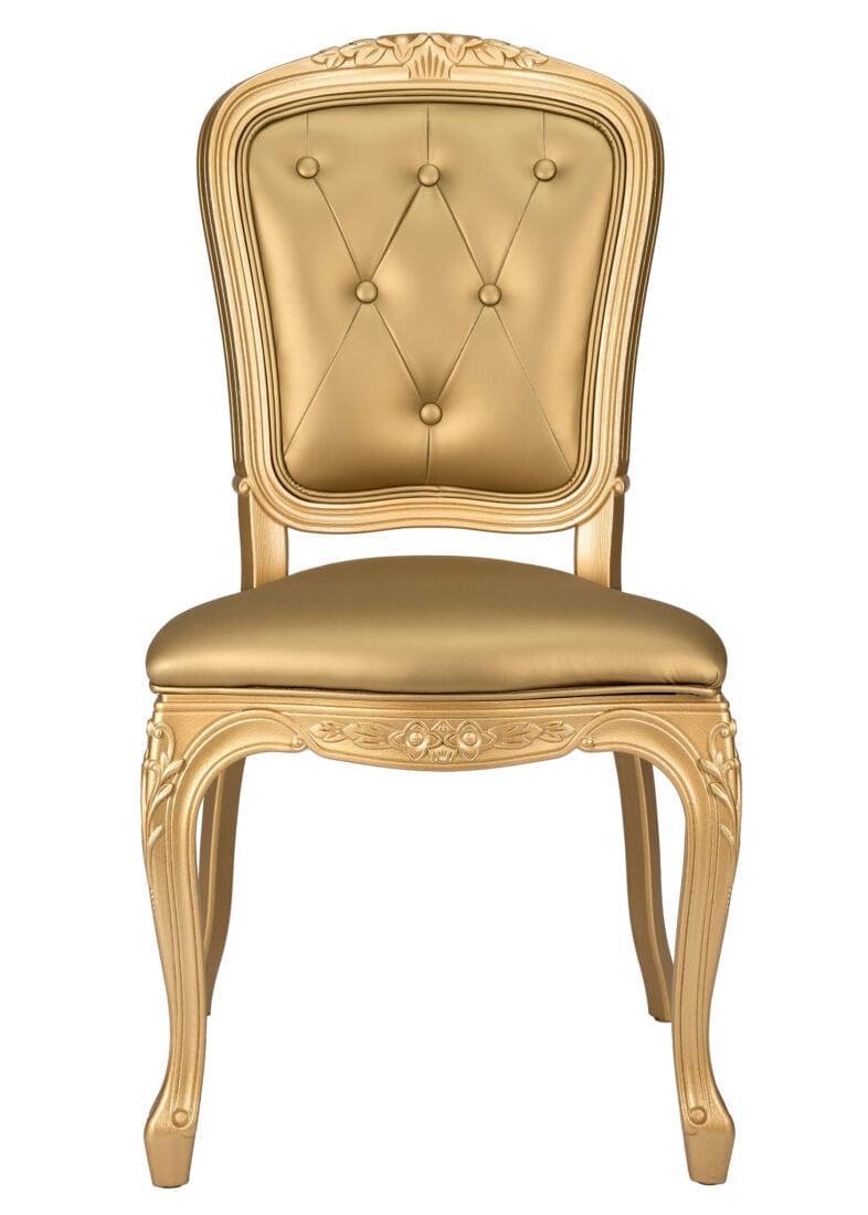 Gold Vinyl Seat and Tufted Back