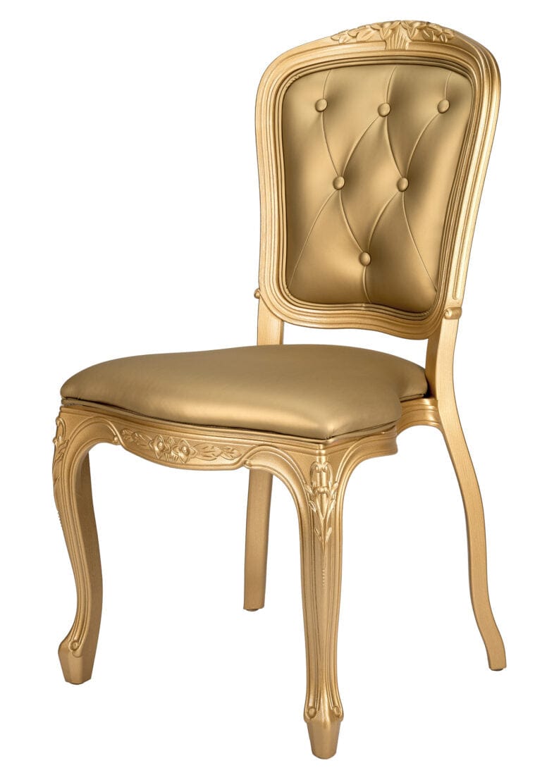 Gold Vinyl Seat and Tufted Back