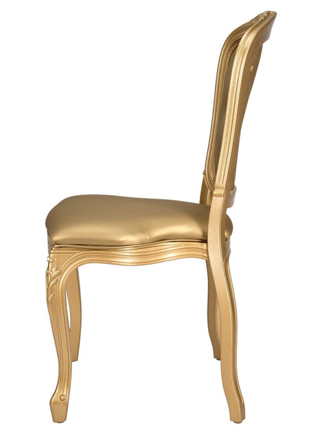 Gold Vinyl Seat and Tufted Back