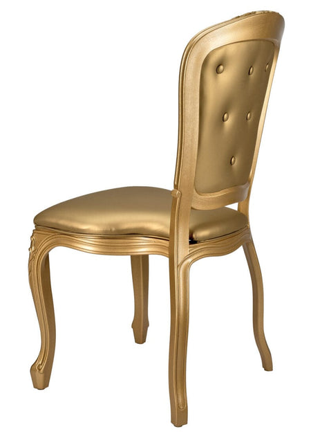 Gold Vinyl Seat and Tufted Back
