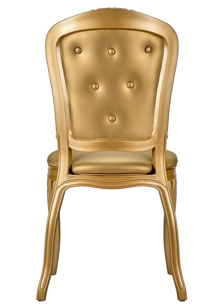 Gold Vinyl Seat and Tufted Back