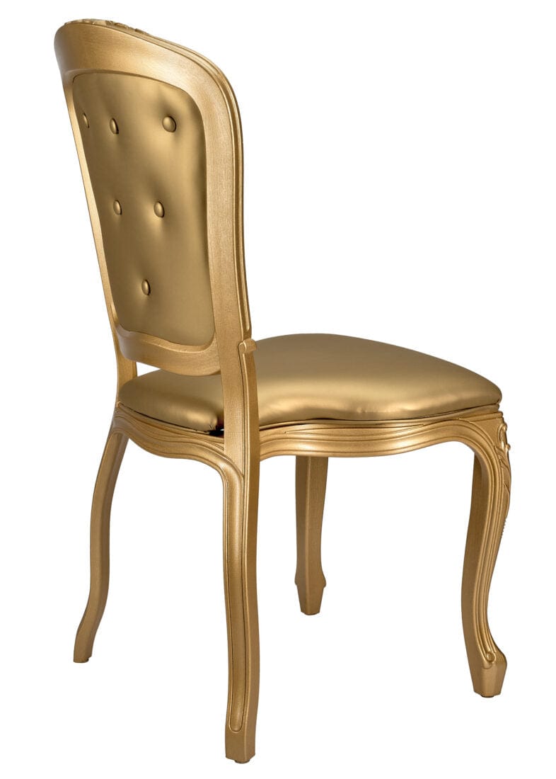 Gold Vinyl Seat and Tufted Back