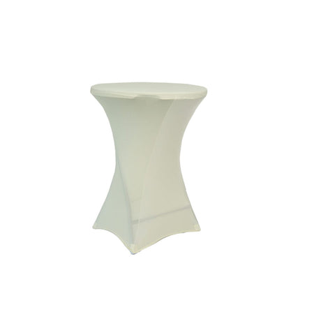 Ivory 5-Pack 30/32" Spandex Cocktail Table Covers for Home Kitchen Patio Entertaining Gatherings, 250gsm, Image 4