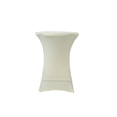 Ivory 5-Pack 30/32" Spandex Cocktail Table Covers for Home Kitchen Patio Entertaining Gatherings, 250gsm, Image 3