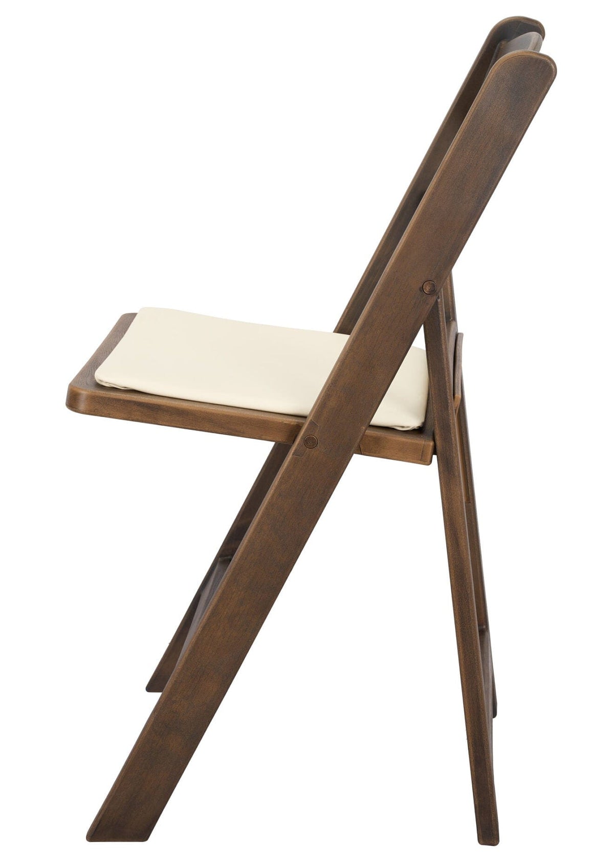 4 Pack Fruitwood Resin Folding Chair with Ivory Padded Seat for Patio and Event Seating, Image 5
