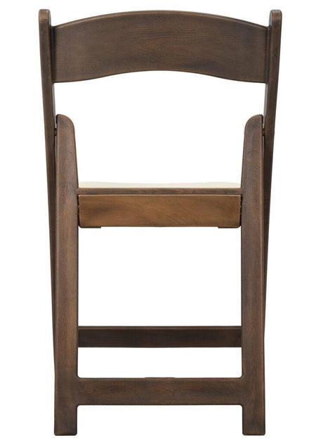 4 Pack Fruitwood Resin Folding Chair with Ivory Padded Seat for Patio and Event Seating, Image 7