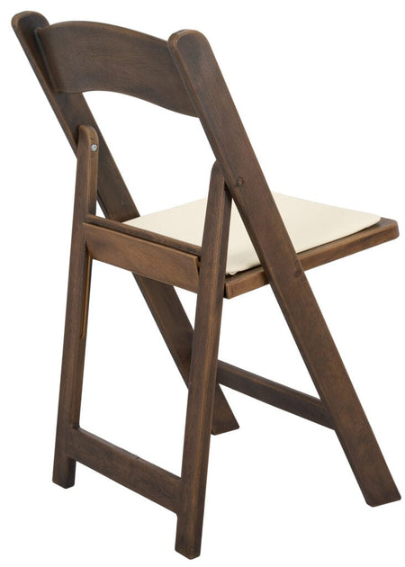 4 Pack Fruitwood Resin Folding Chair with Ivory Padded Seat for Patio and Event Seating, Image 8