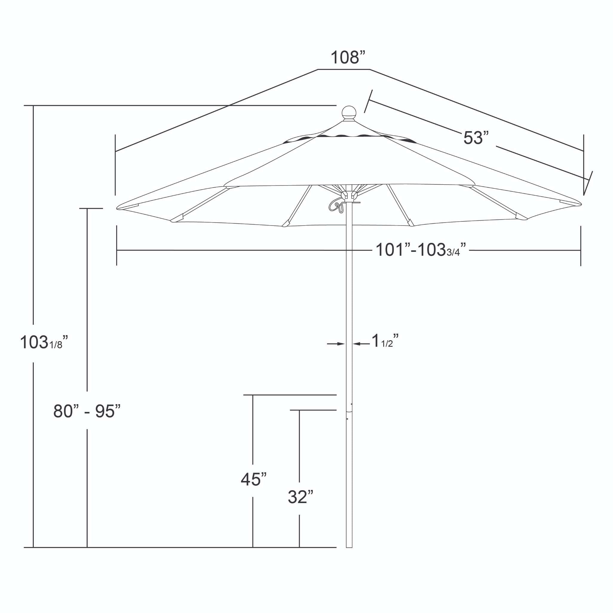 9' Patio California Umbrella with Bronze Pole and Sunbrella Canopy for Outdoor Living Patio Shade, Terracotta, Image 4