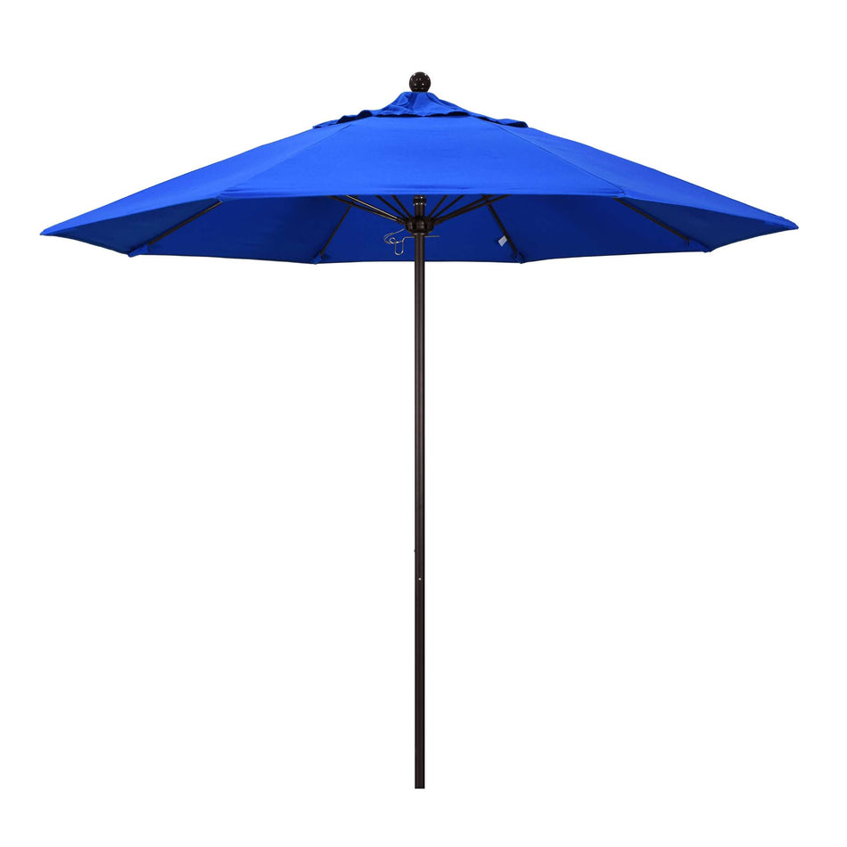 9' Patio California Umbrella with Bronze Pole and Sunbrella Canopy for Patio Deck and Backyard Shade, Pacific Blue