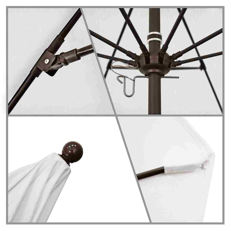 9' Patio California Umbrella with Bronze Pole and Sunbrella Canopy for Backyard Patio and Garden Shade, Natural