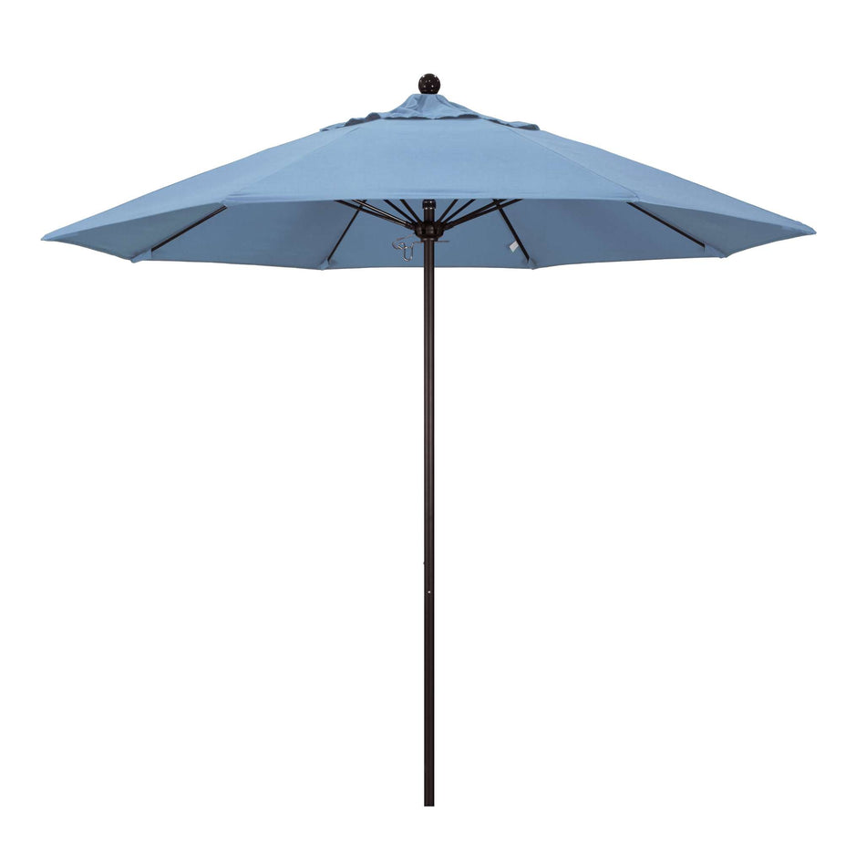 9' Patio California Umbrella with Bronze Pole and Sunbrella Canopy for Patio Table and Outdoor Seating Shade, Air Blue