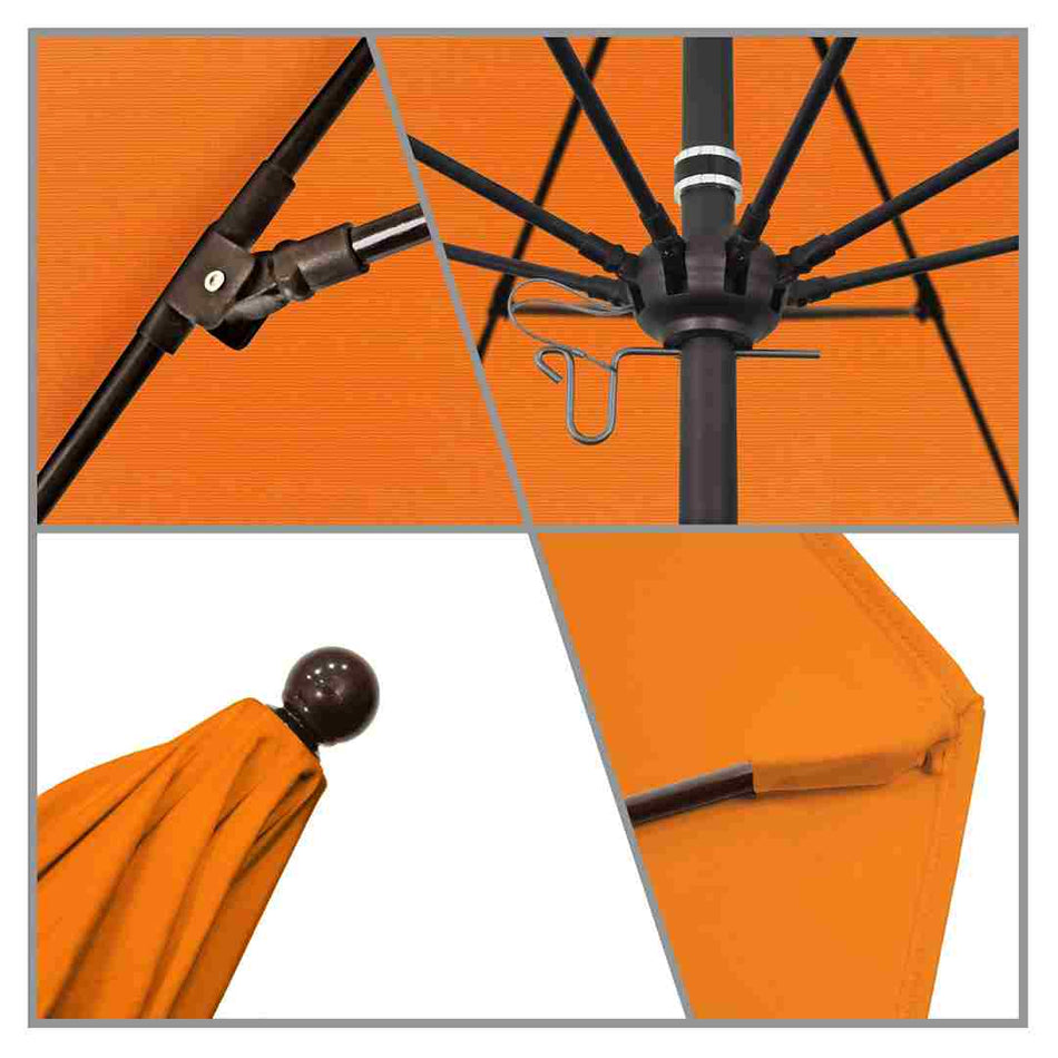 9' Patio California Umbrella with Bronze Pole and Sunbrella Canopy for Outdoor Living Patio Shade, Tuscan