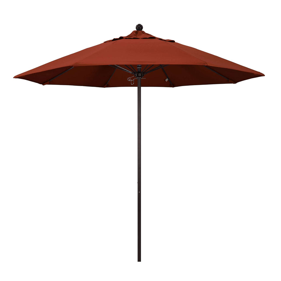 9' Patio California Umbrella with Bronze Pole and Sunbrella Canopy for Outdoor Living Patio Shade, Terracotta