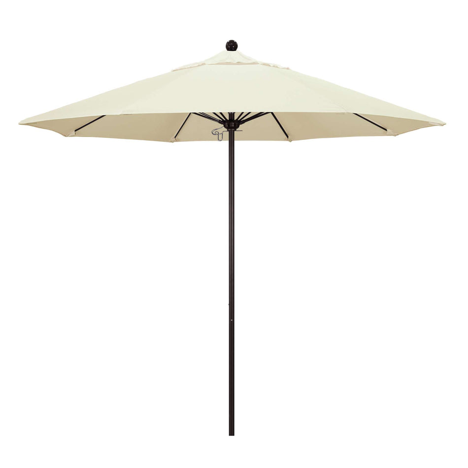 9' Patio California Umbrella with Bronze Pole and Sunbrella Fabric Canopy for Outdoor Dining and Patio Shade, Canvas