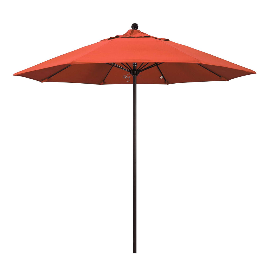 9' Patio California Umbrella with Bronze Pole and Olefin Canopy for Outdoor Living Patio Shade, Sunset