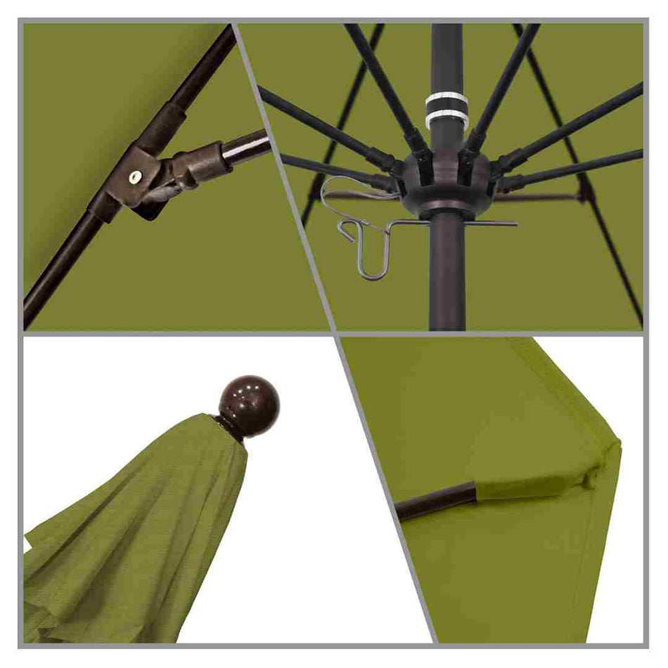 9' Patio California Umbrella with Bronze Pole and Olefin Canopy for Backyard Lounge and Patio Use, Kiwi