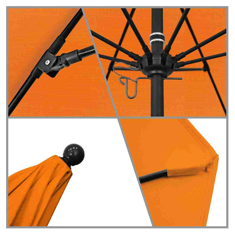 9' Patio California Umbrella with Black Pole and Sunbrella Canopy for Outdoor Living Patio Shade, Tuscan