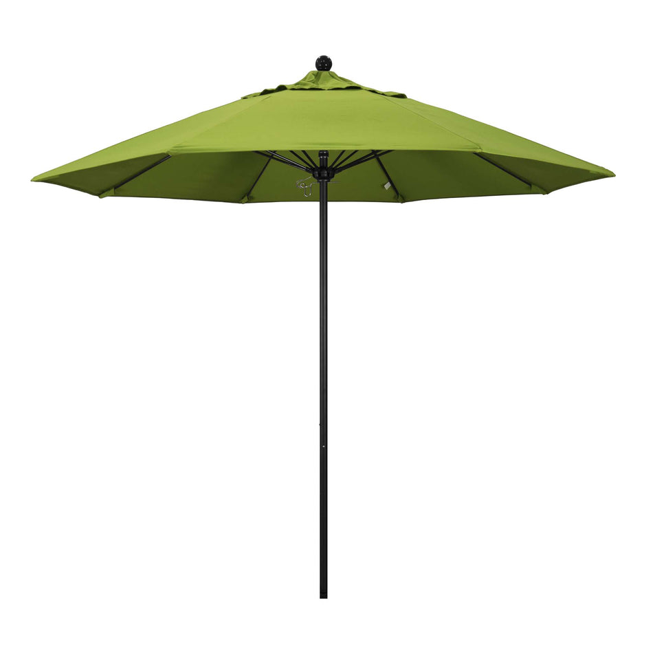 9' Patio California Umbrella with Black Pole and Sunbrella Canopy for Backyard Lounge and Patio Use, Macaw