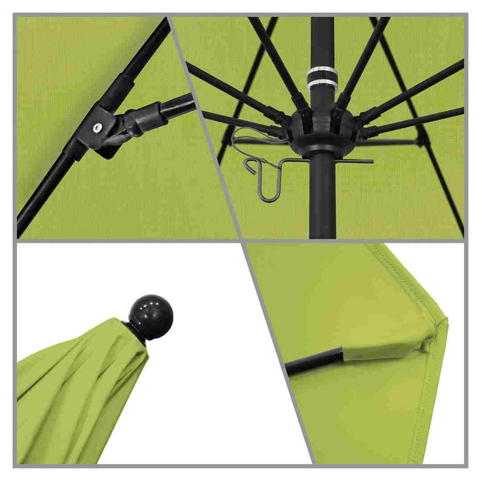 9' Patio California Umbrella with Black Pole and Sunbrella Canopy for Backyard Lounge and Patio Use, Macaw