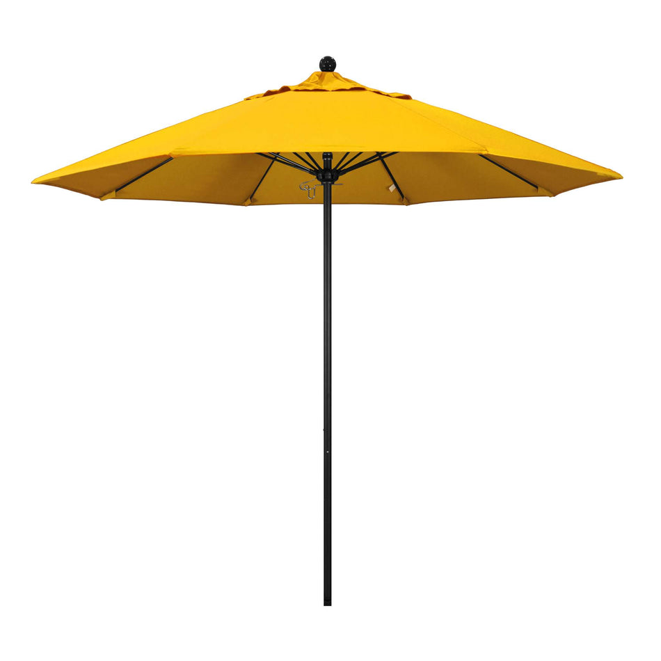 9' Patio California Umbrella with Black Pole and Sunbrella Canopy for Patio Table and Outdoor Seating Shade, Sunflower Yellow