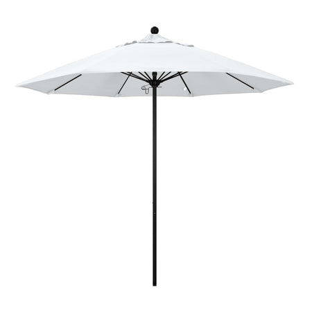 9' Patio California Umbrella with Black Pole and Olefin Canopy for Outdoor Dining and Patio Shade, White, Image 2