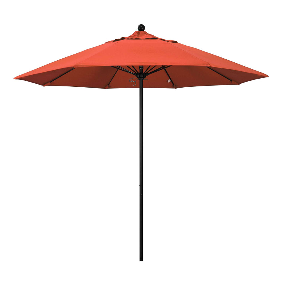 9' Patio California Umbrella with Black Pole and Olefin Canopy for Outdoor Living Patio Shade, Sunset