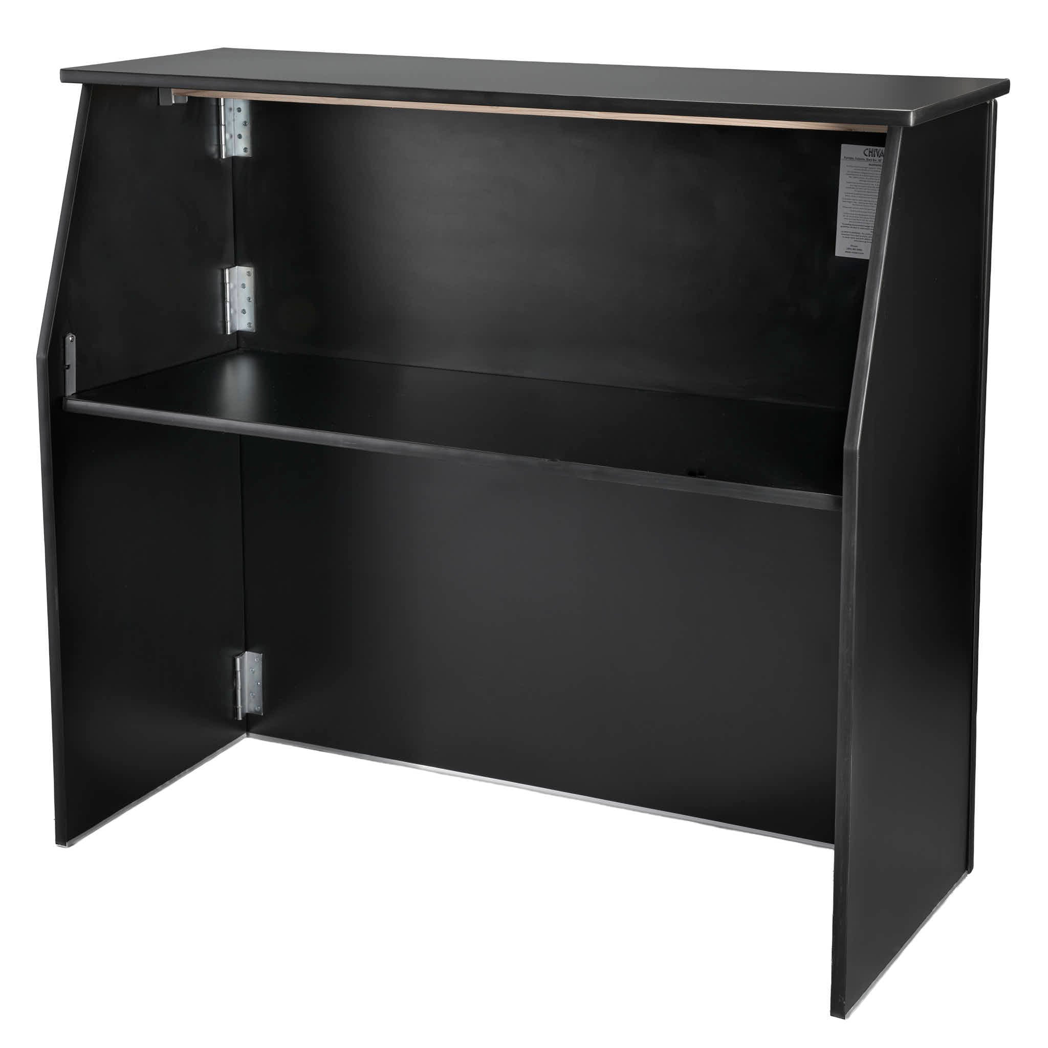 Black 42" Tall 48" Portable Folding Bar Table for Home Kitchen Patio Entertaining Parties, High-Pressure Laminate Surface, Image 2