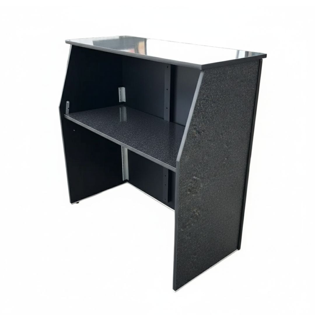 Black Marble 42" Tall 48" Portable Folding Bar Table for Home Kitchen Patio Entertaining Gatherings, High-Pressure Laminate Surface, Image 2