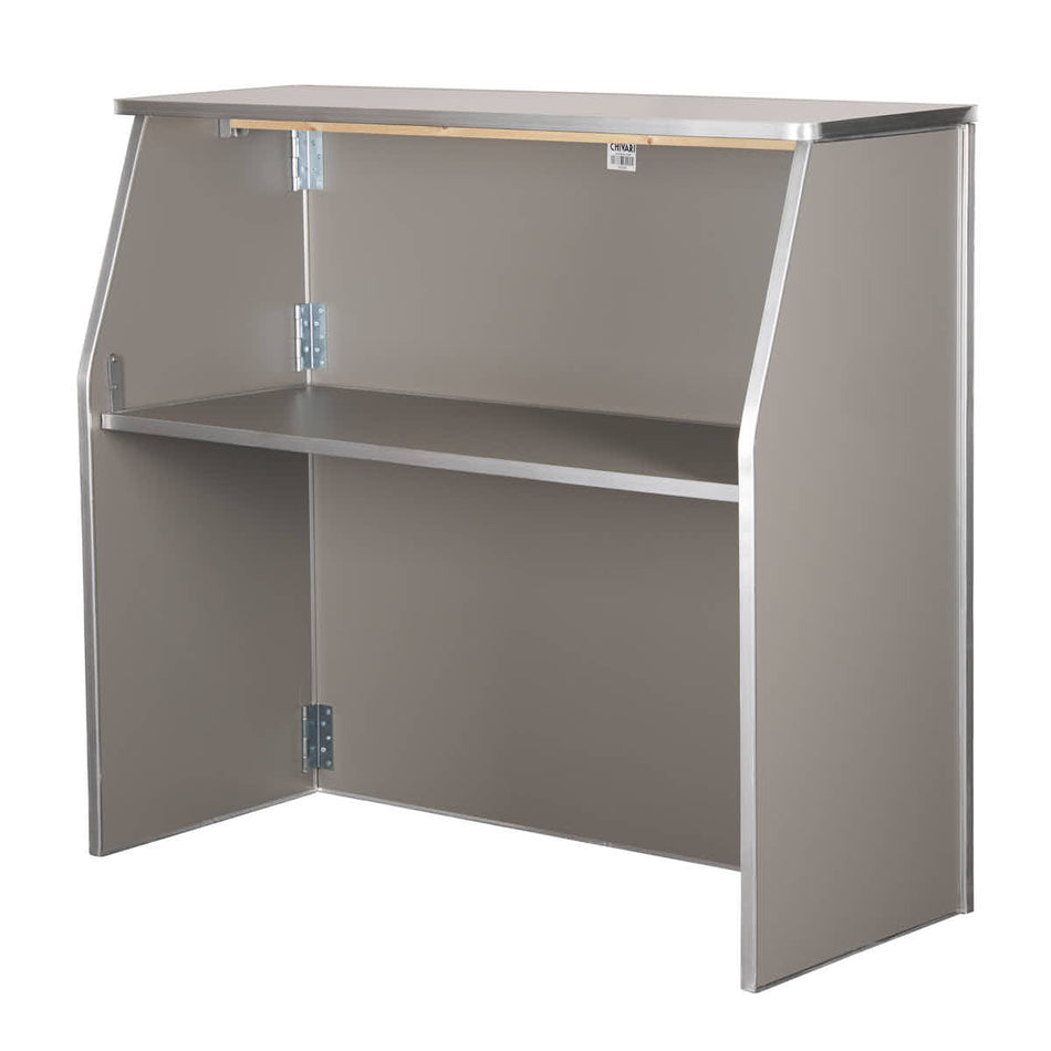 Grey 48" Portable Folding Bar with Laminate Surface
