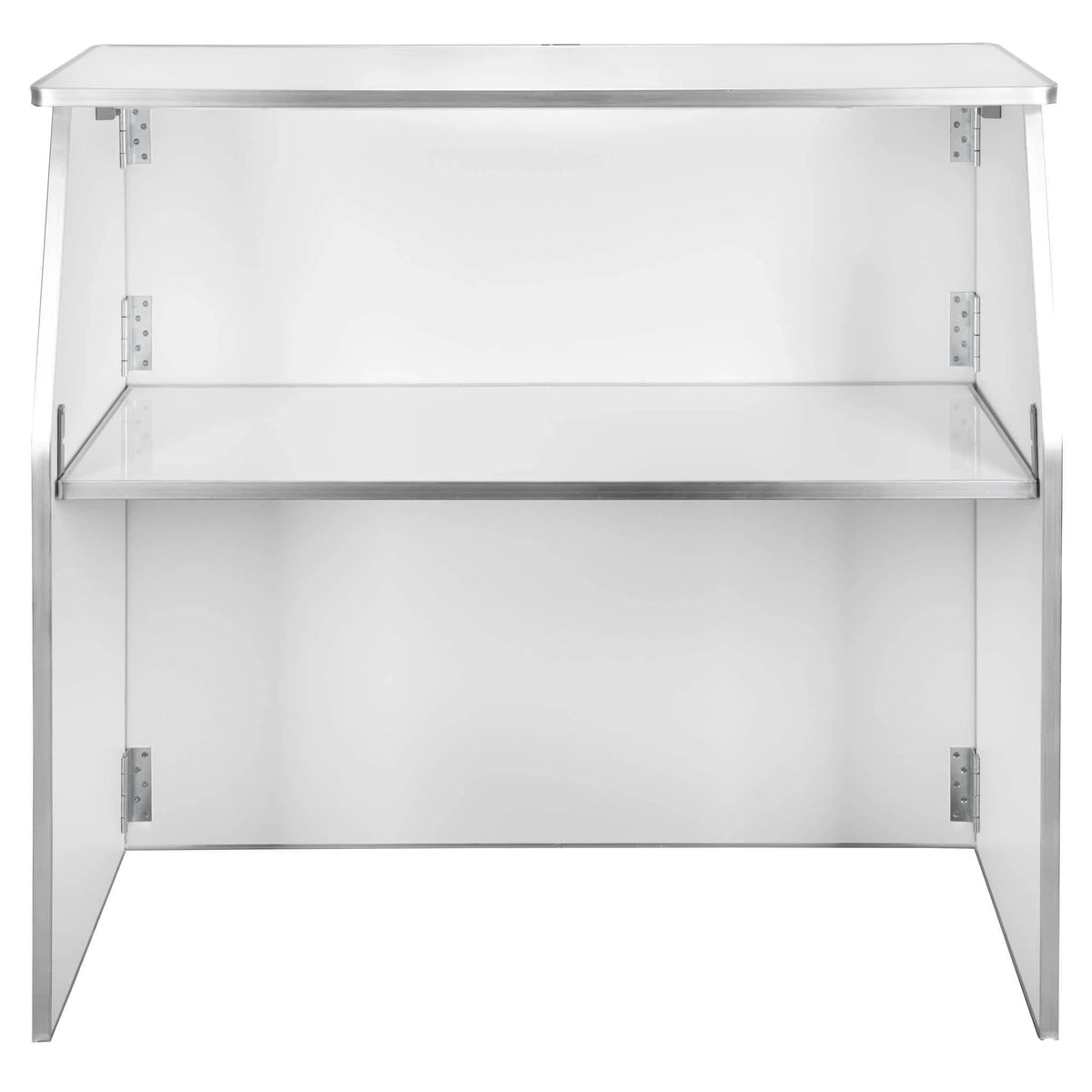 White 42" Tall 48" Portable Folding Bar Table for Home Kitchen Patio Entertaining Small Spaces, High-Pressure Laminate Surface Metal Edge, Image 4