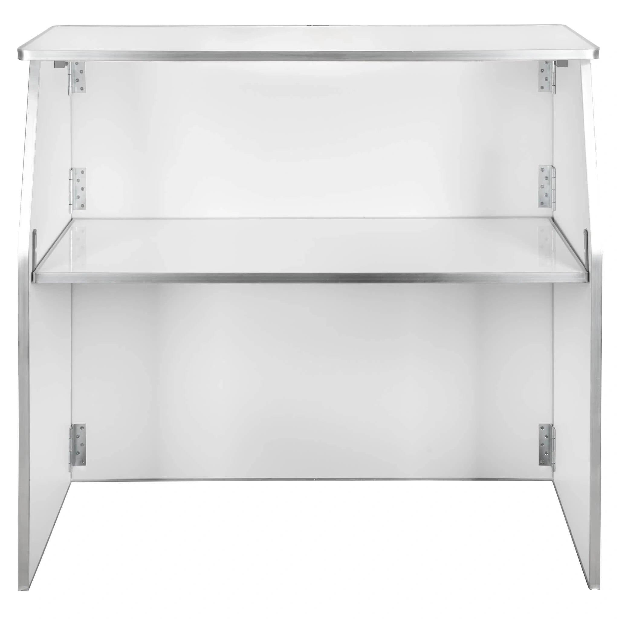 White 42" Tall 48" Portable Folding Bar Table for Home Kitchen Patio Entertaining Small Spaces, High-Pressure Laminate Surface Metal Edge, Image 4