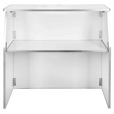 White 42" Tall 48" Portable Folding Bar Table for Home Kitchen Patio Entertaining Small Spaces, High-Pressure Laminate Surface Metal Edge, Image 4
