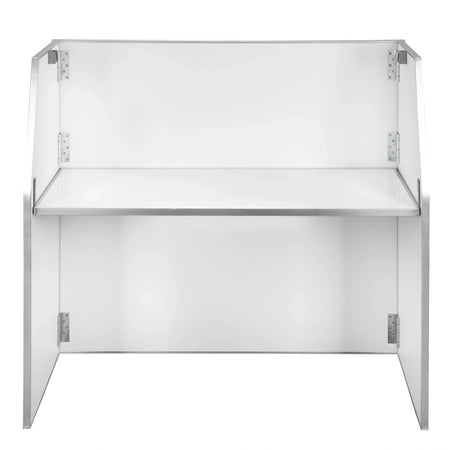 White 42" Tall 48" Portable Folding Bar Table for Home Kitchen Patio Entertaining Small Spaces, High-Pressure Laminate Surface Metal Edge, Image 8