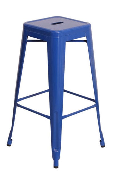 2 Pack Blue Tolix Bar Stools, Vibrant Metal Chairs for Indoor Bars or Patios