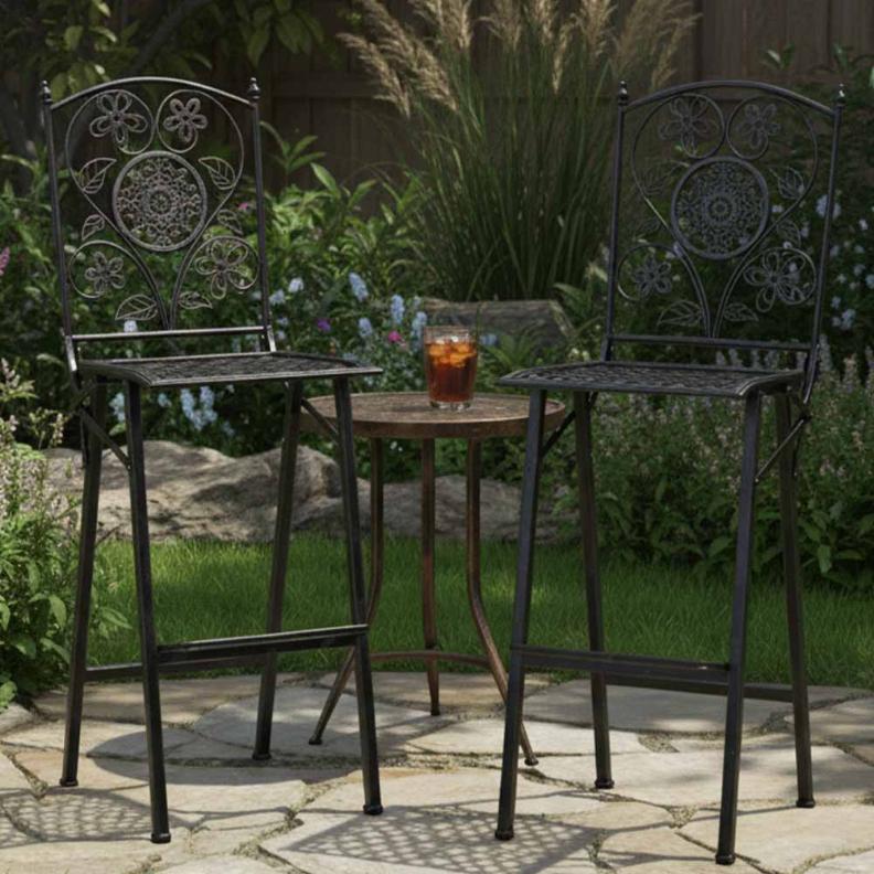 2 Pack Black Barcelona Style Bistro Barstools, Sleek Seating for Kitchen Islands or Home Bars