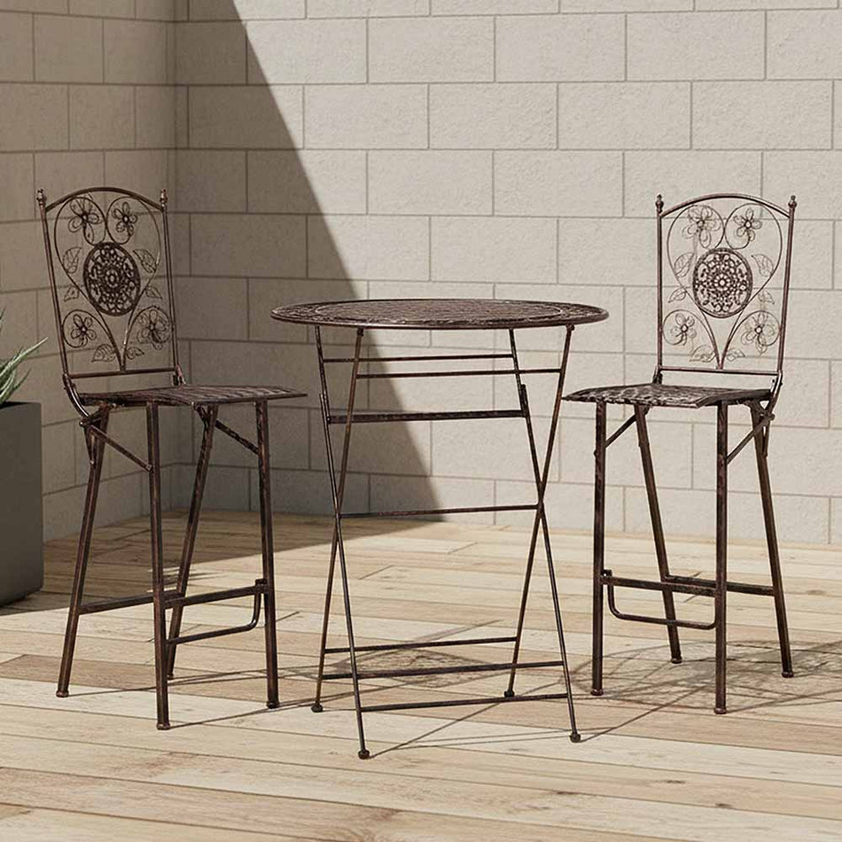 Bronze Barcelona Bistro Set with 32" Cocktail Table and 2 Barstools