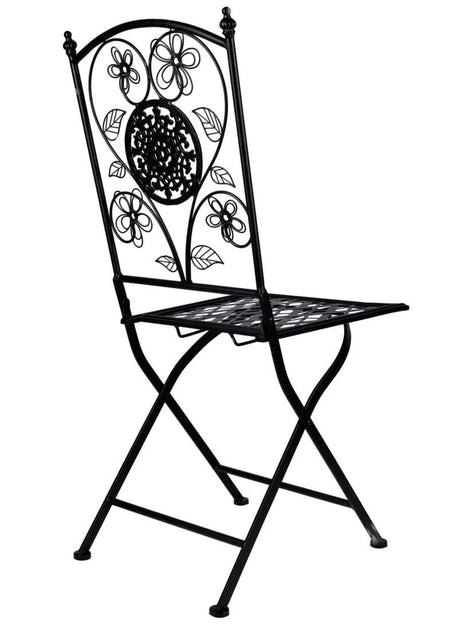 Black 28" Barcelona Bistro Set with 4 Chairs, Image 9