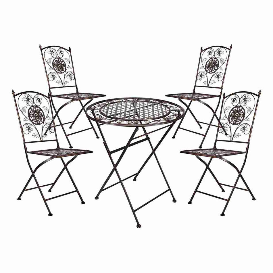 Bronze 28" Barcelona Bistro Set with 4 Chairs