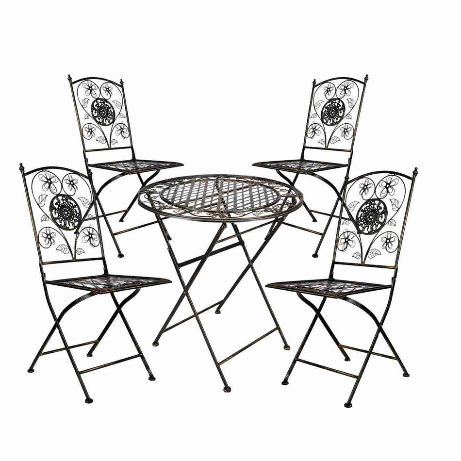 Copper 28" Barcelona Bistro Set with 4 Chairs