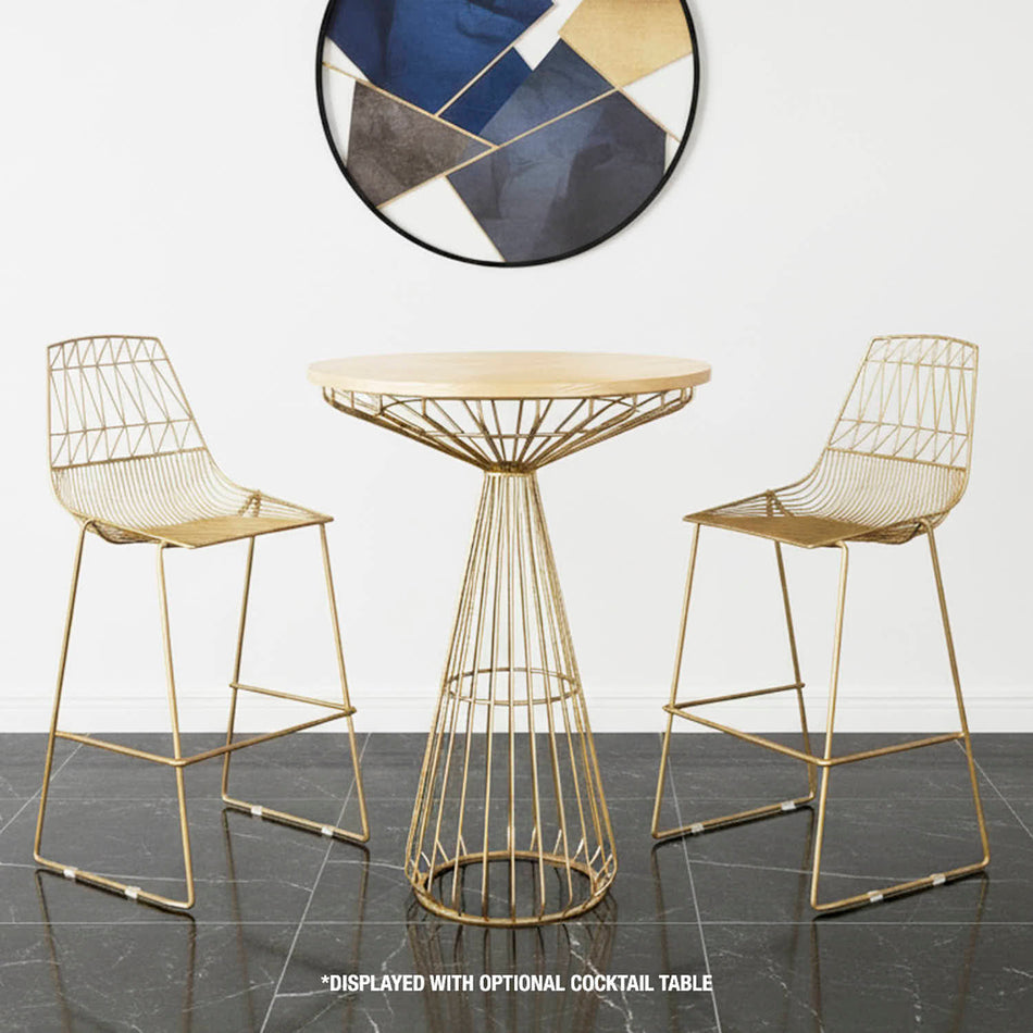 Gold 30" Benton Wire Bar Stool with Steel Frame