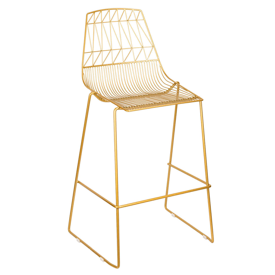 Gold 30" Benton Wire Bar Stool with Steel Frame