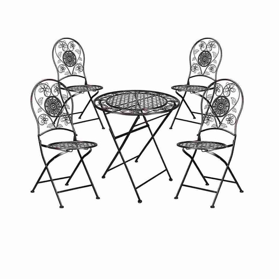Copper 28" Barcelona Bistro Set with 4 Round Chairs
