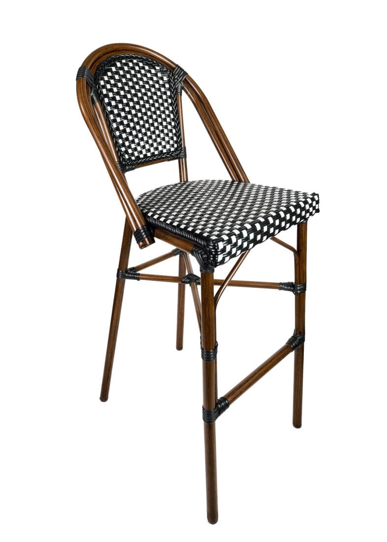 2 Pack Black and White French Bistro Barstool for Kitchen or Home Bar