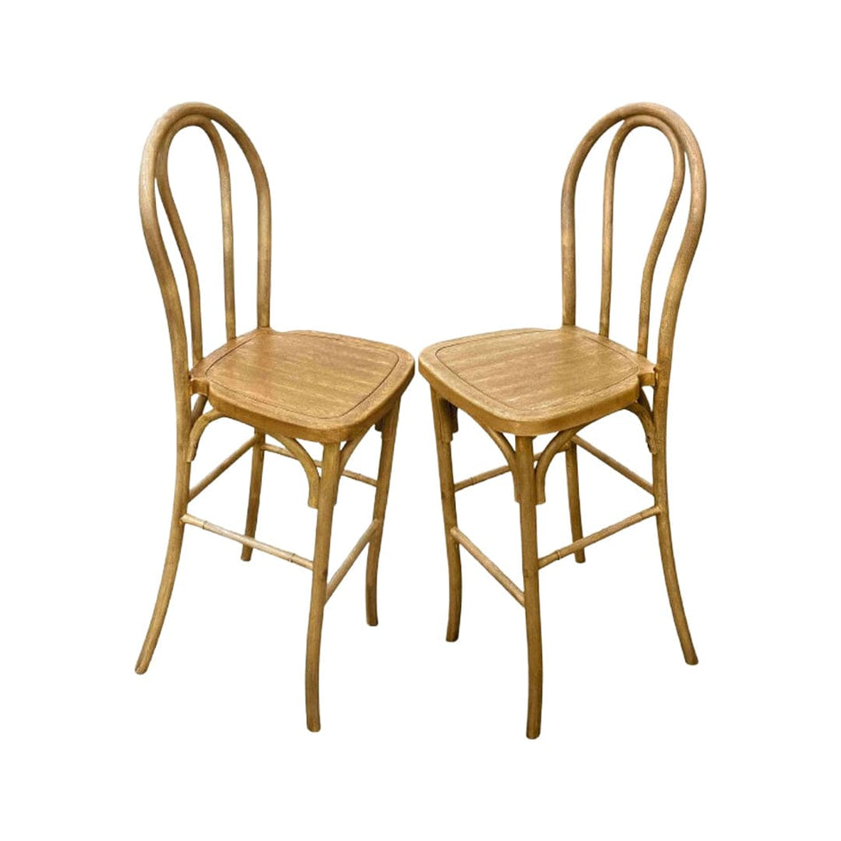 Bentwood Barstool 2-Pack, Chestnut Resin and Skeleton™ Frame, Rustic Comfort at Home