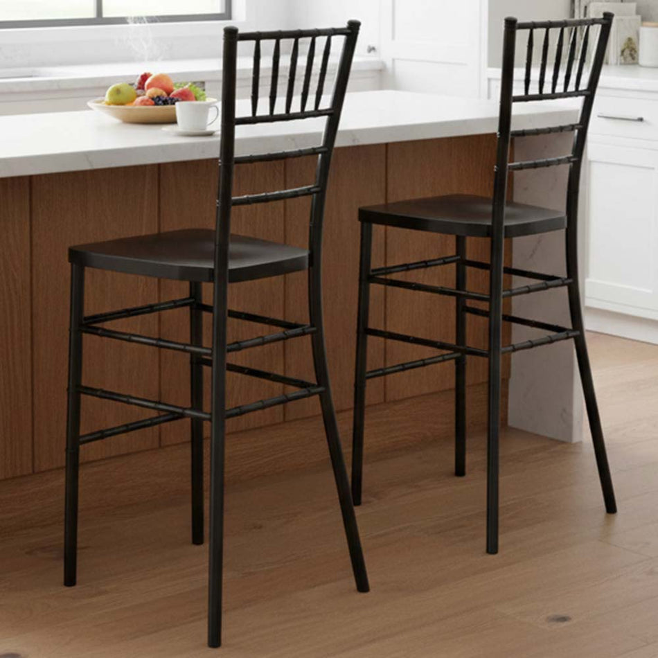 Black Resin Skeleton™ Chiavari Barstool for Kitchen or Home Lounge