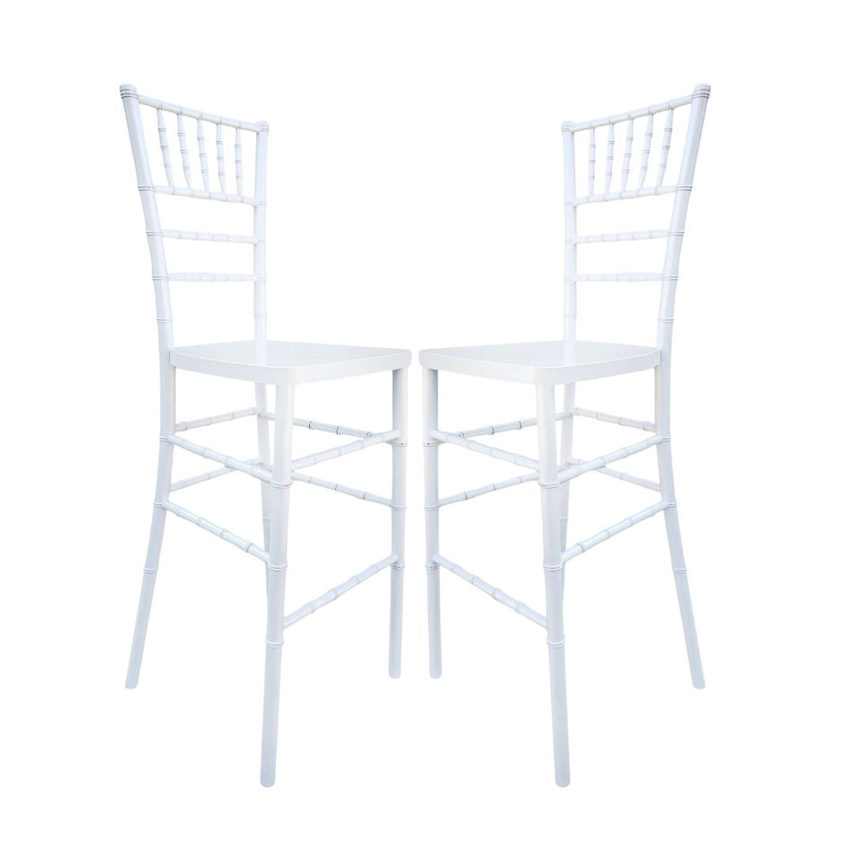 White Resin Skeleton™ Chiavari Barstool, Clean Design for Any Interior