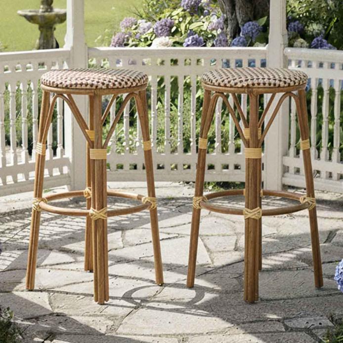2 Pack Beige and Maroon 30" No Back Bistro Barstool for Home Kitchen or Bar